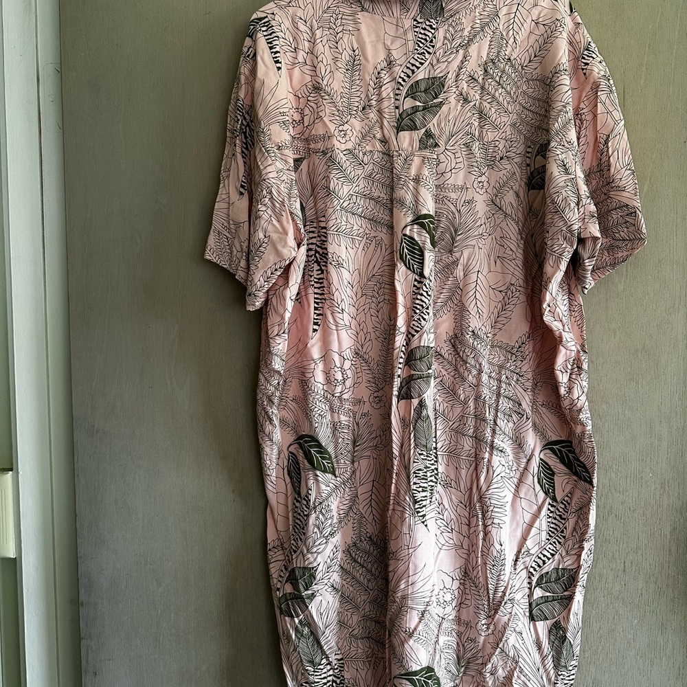 Kushik Pink Tropical-Print Midi Dress - Picture 2 of 3